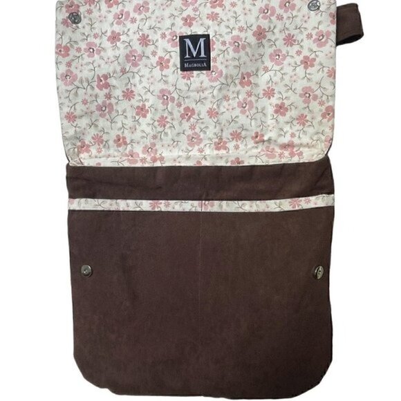 Magnolia Brown Crossbody Flap Over Shoulder Bag  Pink Floral Women’s M CUTE BOHO - Picture 7 of 13